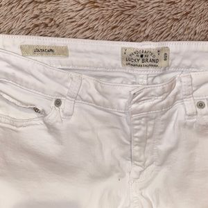 Lucky Brand lightly distressed white jeans